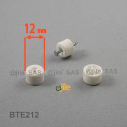 12 mm Rounded nail-in shelf suport WHITE