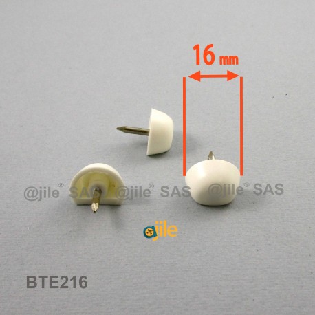 16 mm Half-rounded nail-in shelf suport WHITE - Ajile