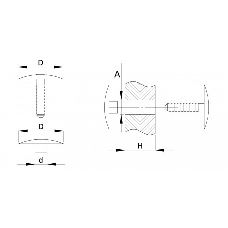 Rivetto spess. 6 a 22 mm a cricchetto per cartoni/assemblaggio di pannelli - Plastica - BIANCO
