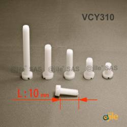 Vis sans tête fendue nylon diam ajile 20 pièces longueur L = 20 mm plastique polyamide PA6.6 isolant M3 
