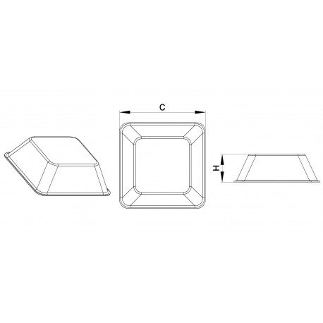 10.2 x 2.5 mm Viereckige selbsklebende antirutsch Gummifüsse - SCHWARZ
