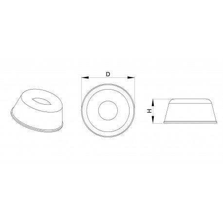 22.3 x 10.2 mm Zylindrisch vertieft selbsklebende antirutsch Gummifüsse - WEISS