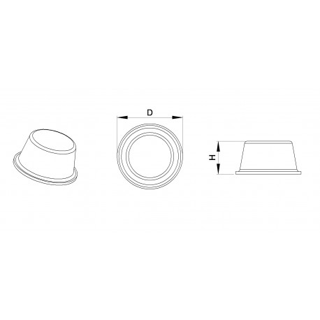 31.2 x 2.5 mm Zylindrisch selbsklebende antirutsch Gummifüsse - SCHWARZ
