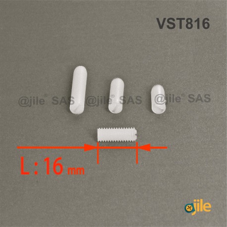 M8 x 16 mm Gewindestift mit Teilschlitz: diam. M8 Länge 16 mm - DIN551 - Ajile