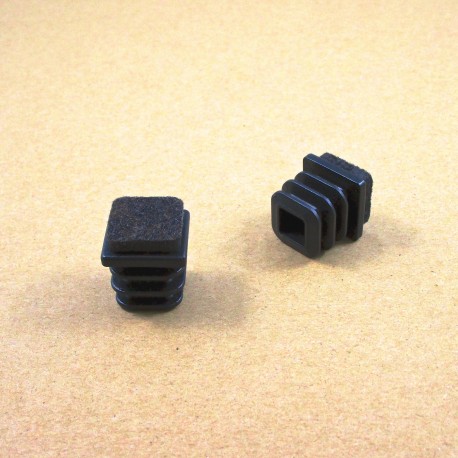 Lamellengleiter 20x20 mm für Quadratröhre mit Filzgleitfläche - SCHWARZ