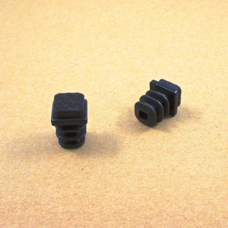 16x16 mm Felt-base square insert - BLACK - ribbed insert for floor protection.