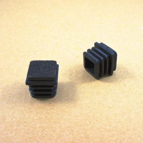 Lamellengleiter 25x25 mm Schutzstopfen für Vierkantrohr mit Antikratz Filzgleitfläche - SCHWARZ