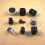 25x25 mm Felt-base square insert - BLACK - ribbed insert and glide for furniture feet.