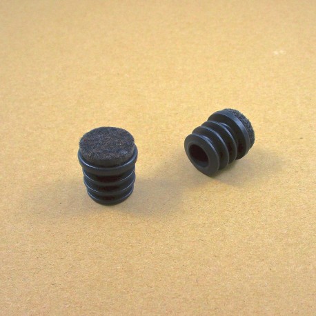 Lamellengleiter 22 mm durchm. Runde Schutzstopfen mit Filz für Holzboden - SCHWARZ
