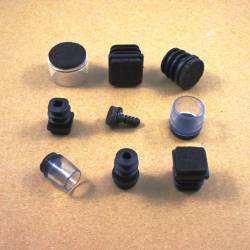 25 mm diam. Felt-base insert - BLACK - round ribbed glide for chairs. - Ajile 1