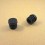 25 mm diam. Felt-base insert - BLACK - round ribbed glide for chairs. 