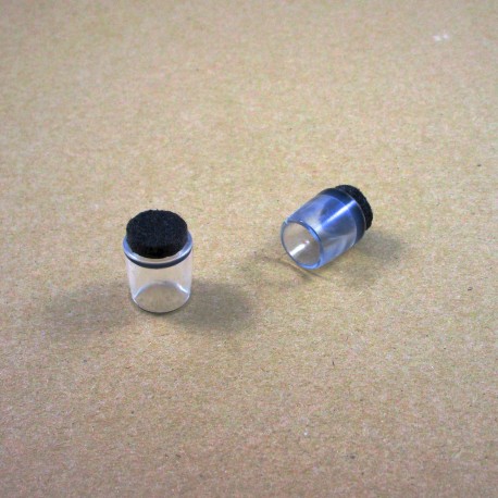 Embout rond diam. 12 mm enveloppant plastique transparent feutre pour pied de chaise