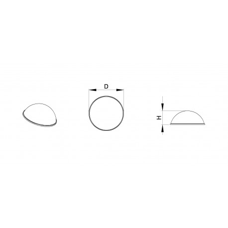 Bumper Stop diam. 6 mm (small) Adhesive Dome BLACK Thickness 1.6 mm