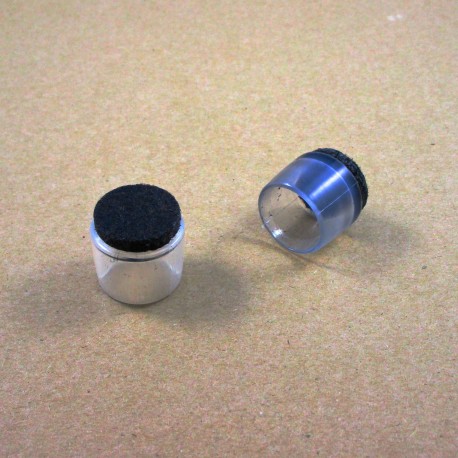 Puntale Calzante di diam. 18 mm - Trasparente con feltro per parquet.