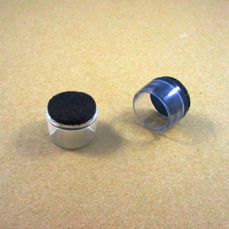 25 mm Durchm. Fusskappen - Durchsichtig - Fusskappen mit Filzgleitfläche für Parkettboden.