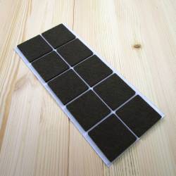45x45 mm square felt pads BROWN - sheet of 10 stick-on furniture pads. - Ajile 1