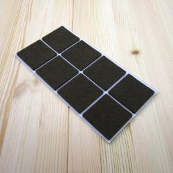 50x50 mm square felt pads BROWN - sheet of 8 stick-on pads for hardwood floors. - Ajile 1