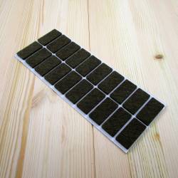 20x40 mm rectangular felt pads BROWN - sheet of 20 pads for hardwood floors. - Ajile 1