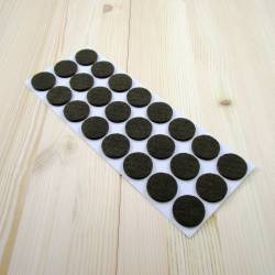 28 mm diameter round felt pads BROWN - sheet of 24 stick-on furniture pads. - Ajile 1