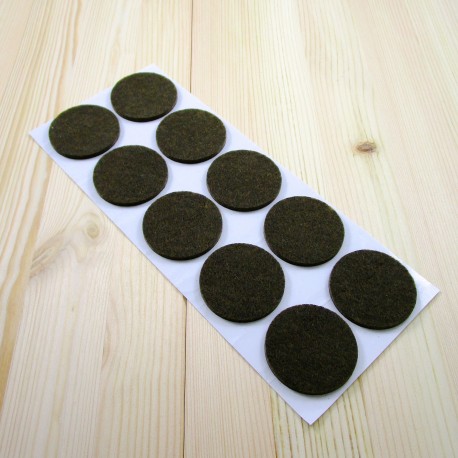 45 mm Runde Filtzgleiter BRAUN - pro Blatt Selbsklebende Filzgleiter.