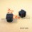 25x25 mm Felt-base square insert - BLACK - ribbed insert and glide for furniture feet.