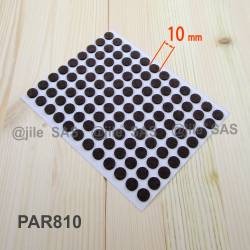 10 mm diameter round felt pads BROWN - sheet of 108 self-adhesive furniture pads.