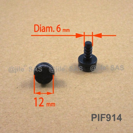 14 mm diameter push-in feet with felt pads for 6 mm diameter insertion hole. - Ajile