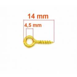 Eye-hook (very small) brass-plated steel 14 x 1