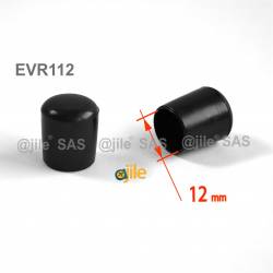 Round ferrule diam. 12 mm BLACK plastic floor protector - Ajile 3