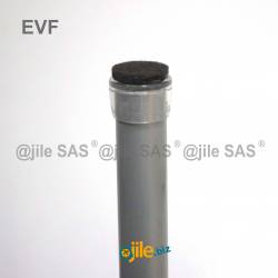 12 mm diam. Clear round ferrule with reinforced felt base. - Ajile 3