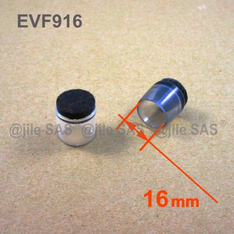 16 mm diam. Clear round ferrule with floor protection felt base. - Ajile