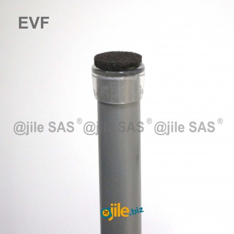 18 mm diam. Clear round ferrule insert with felt base for chair-legs.