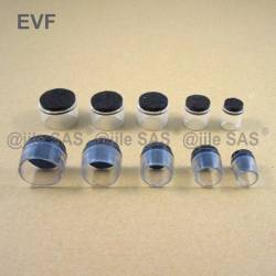 22 mm diam. Clear round ferrule with protective reinforced felt base. - Ajile 3