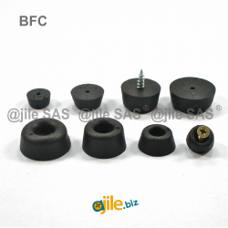 Recessed bumper/foot 13 x 6 mm in BLACK PVC - Ajile 4
