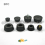 Recessed screw-on bumper/foot 18 x 8 mm in BLACK plastic
