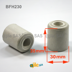 30 mm durchm. Zylindrische Gummi-Fuß WEISS zum anschrauben - Ajile 1