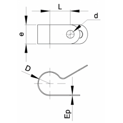 Collier plastique en forme de P diam. 4,8 mm NOIR pour fixation de tube / tuyau - Ajile 1