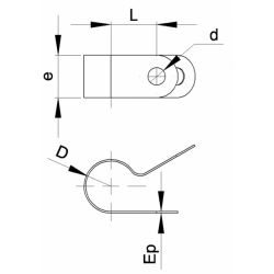 Fermacavi / P-clip diam 4,8 mm NERO per fissare tubia - Ajile 1