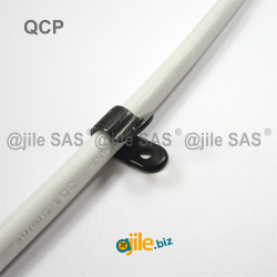 Nylon cable / P clamp diam 6.4 mm BLACK for tube / pipe - Ajile 4