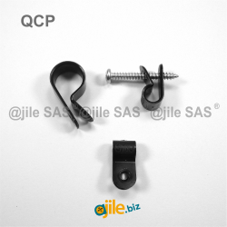 Nylon cable / P clamp diam 6.4 mm BLACK for tube / pipe - Ajile 5