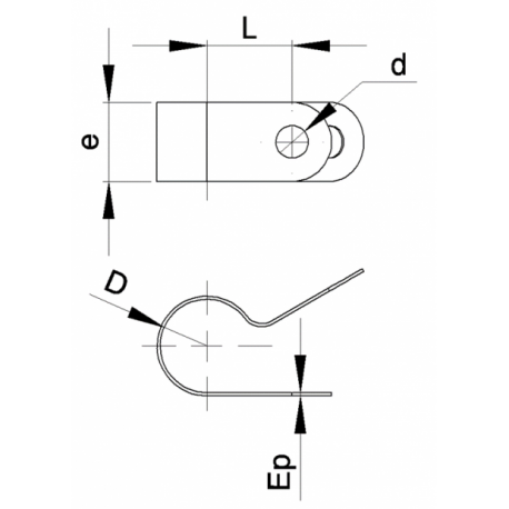 Fermacavi P Clip Diam Mm Nero Per Fissare Tubi P Clip Ajile