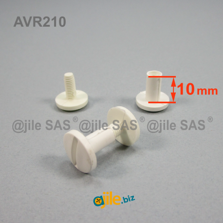 Plastic binding screws with 10 mm capacity - WHITE - Ajile