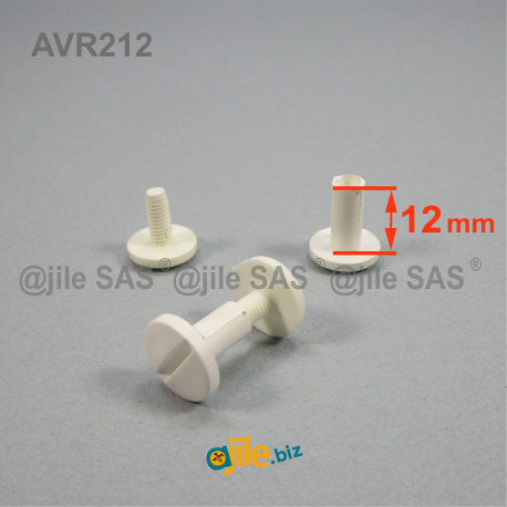 Plastic binding screws with 12 mm capacity - WHITE - Ajile