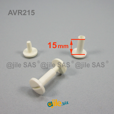 Plastic binding screws with 15 mm capacity - WHITEeur en plastique BLANC - Ajile