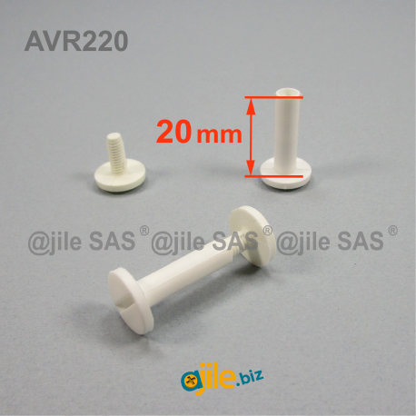Plastic binding screws with 20 mm capacity - WHITE - Ajile