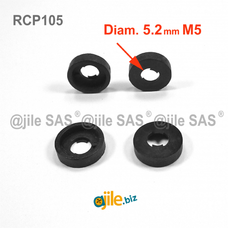 For M5 screw : plastic finishing cup washer BLACK for slotted screws - Ajile