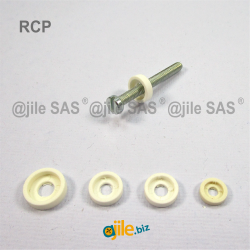 For M3 screw : plastic finishing cup washer WHITE for slotted screws - Ajile 1