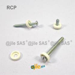 For M3 screw : plastic finishing cup washer WHITE for slotted screws - Ajile 2
