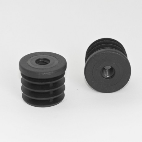 Diam. 35 mm M10 threaded ribbed insert for 35 mm outer diameter tube - BLACK