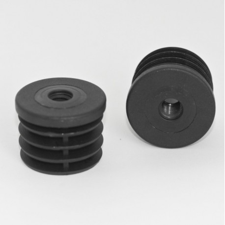 Diam. 40 mm M10 threaded ribbed insert for 40 mm outer diameter tube - BLACK